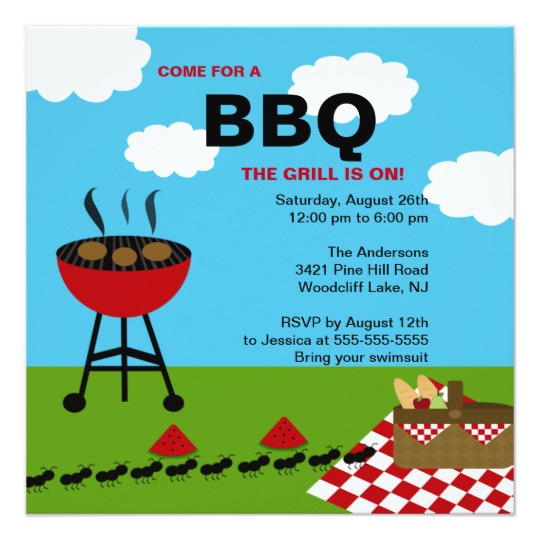 Summer BBQ Cookout Invitation | Zazzle