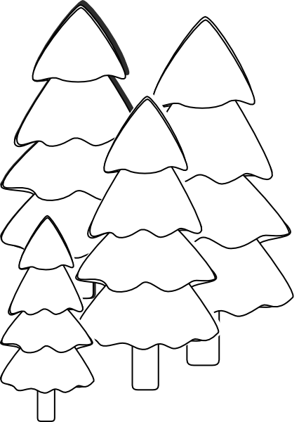 Trees Outline clip art - vector clip art online, royalty free ...