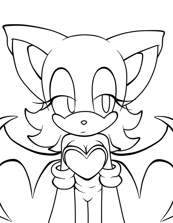 Rouge the bat:Line art: