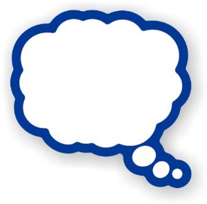 Thought Bubble Whiteboard, Regular Size, Blue Border ...