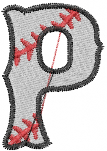 Sports Embroidery Design: Baseball Letter P from Embroidery Patterns