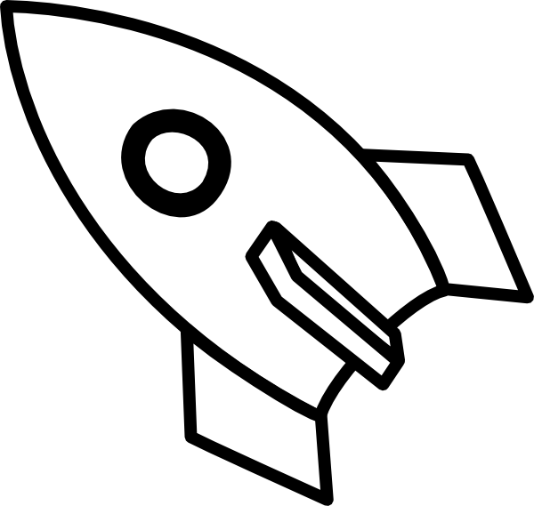 Black & White Rocket clip art - vector clip art online, royalty ...