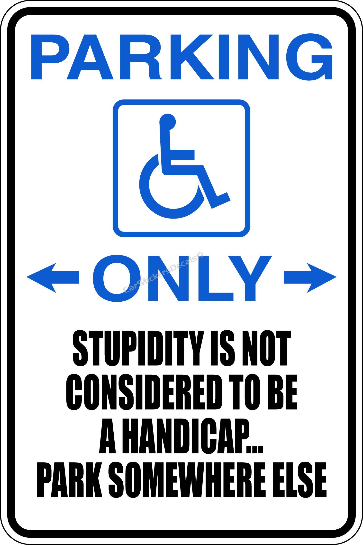 Funny Handicap Signs - ClipArt Best