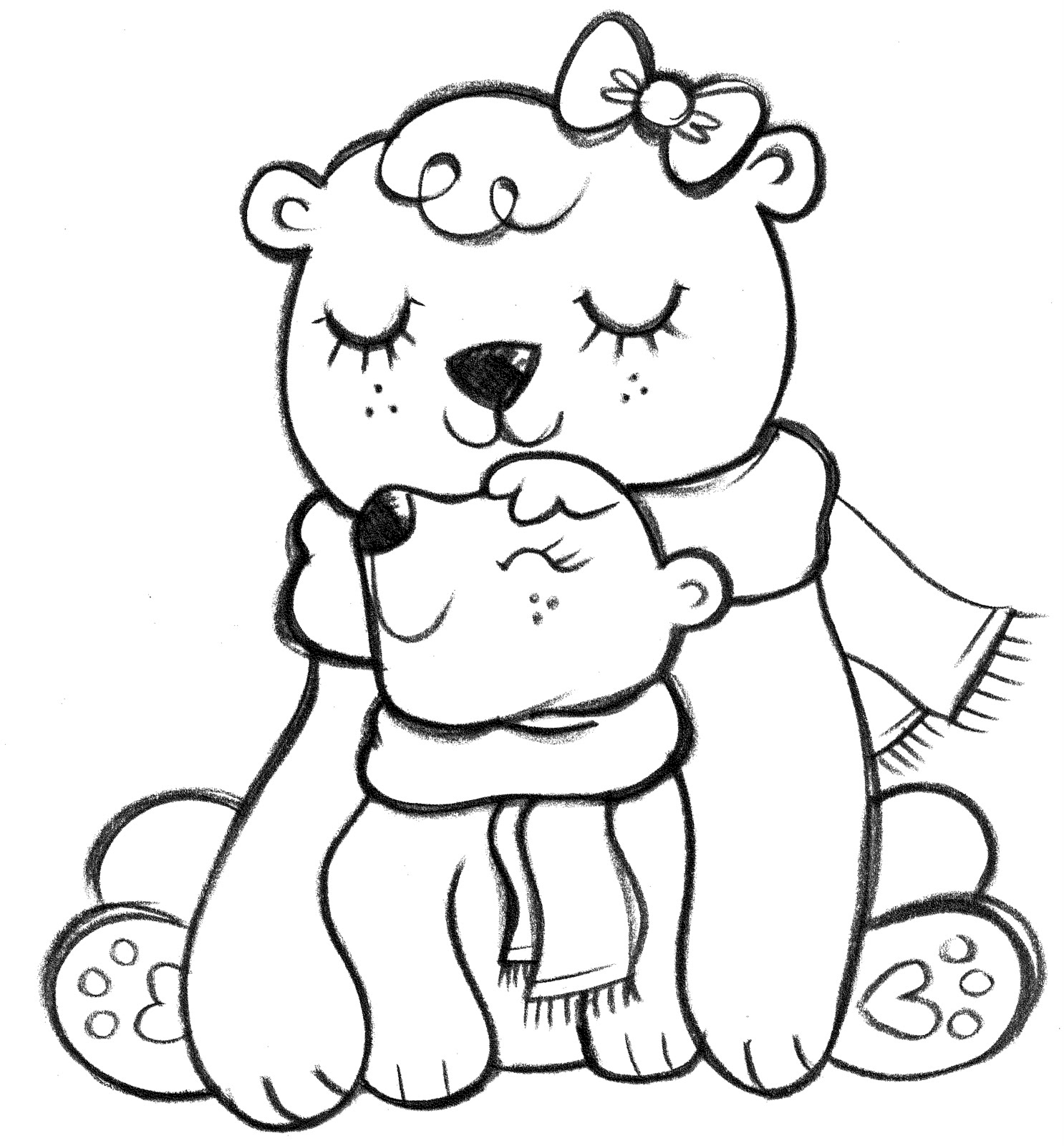 Polar Bear Line Drawing - ClipArt Best