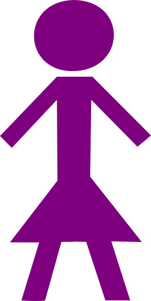 Purple Stick Figure Girl Clip Art - vector clip art ...