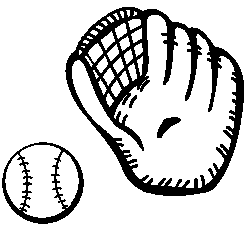 Coloring page Baseball glove and baseball ball to color online ...