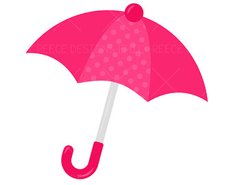 Umbrella in rain clipart