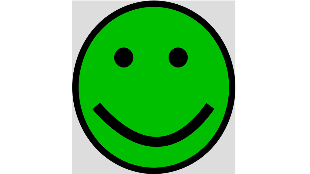 Green smiley face clipart