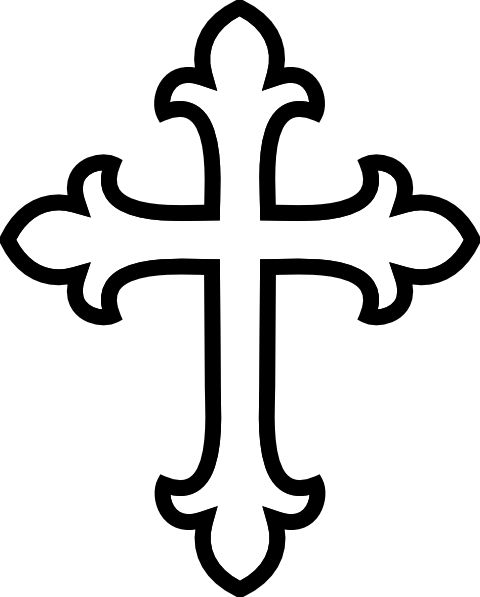 Girly cross clipart black and white outline