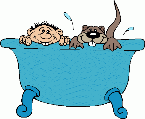 boy_&_otter clipart - boy_&_otter clip art