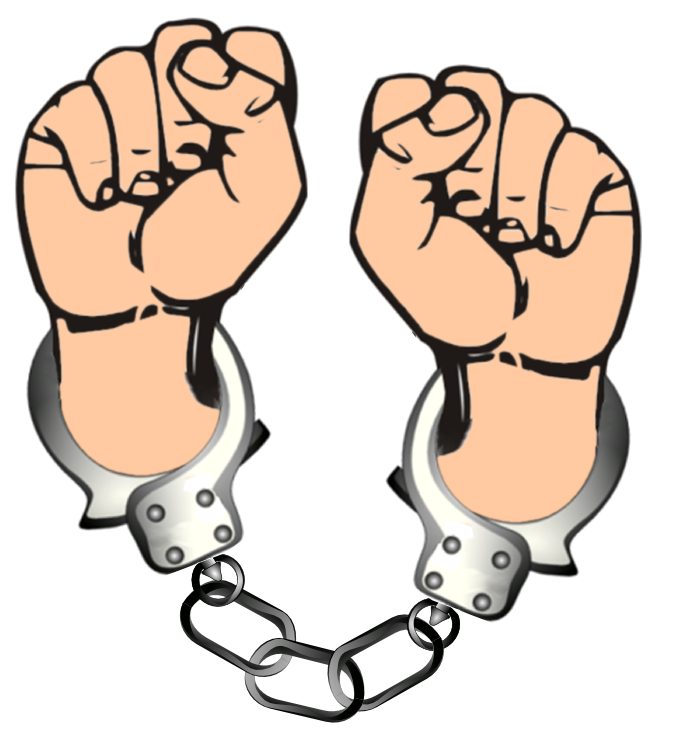 Handcuffs On Hands Clipart Balck