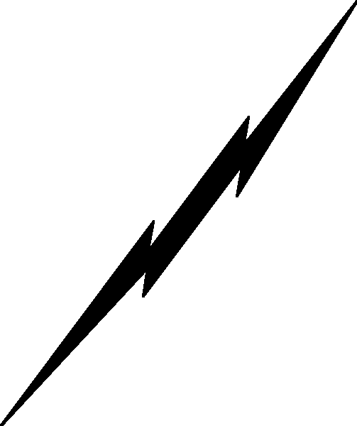 Lightning bolt clipart black and white