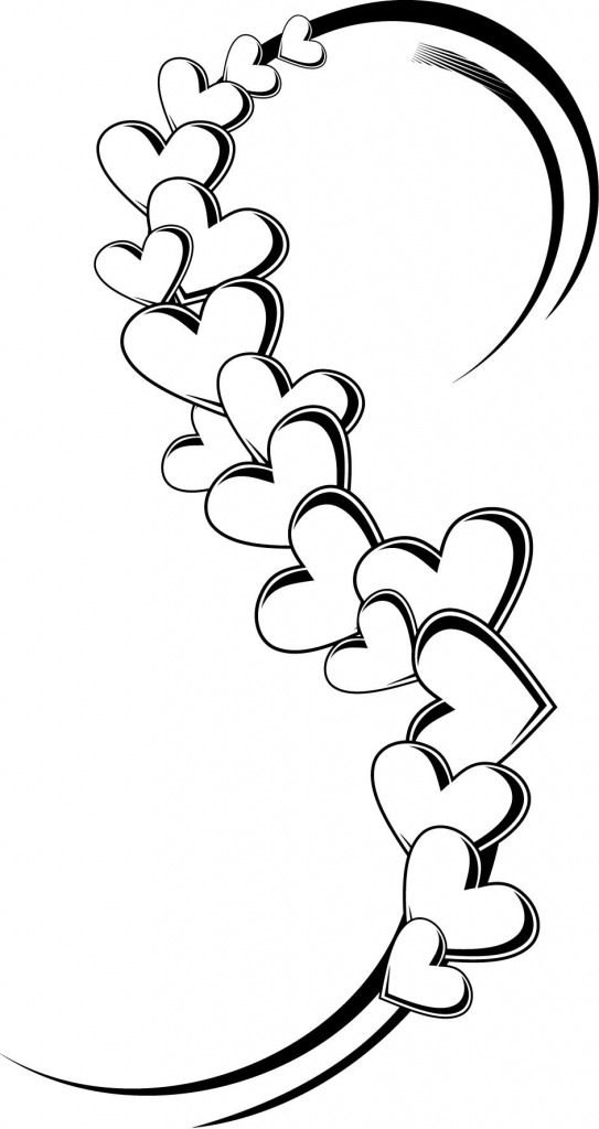 Flower Heart Tattoo Designs Outline Heart And Rose Flower Tattoo ...