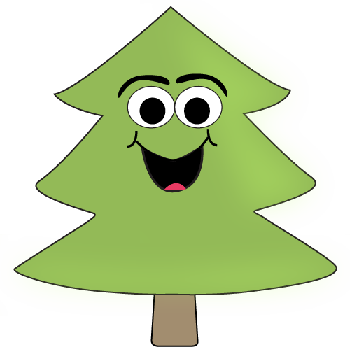 Cartoon Tree Clip Art Image Pine Tree With A Cartoon Face ...