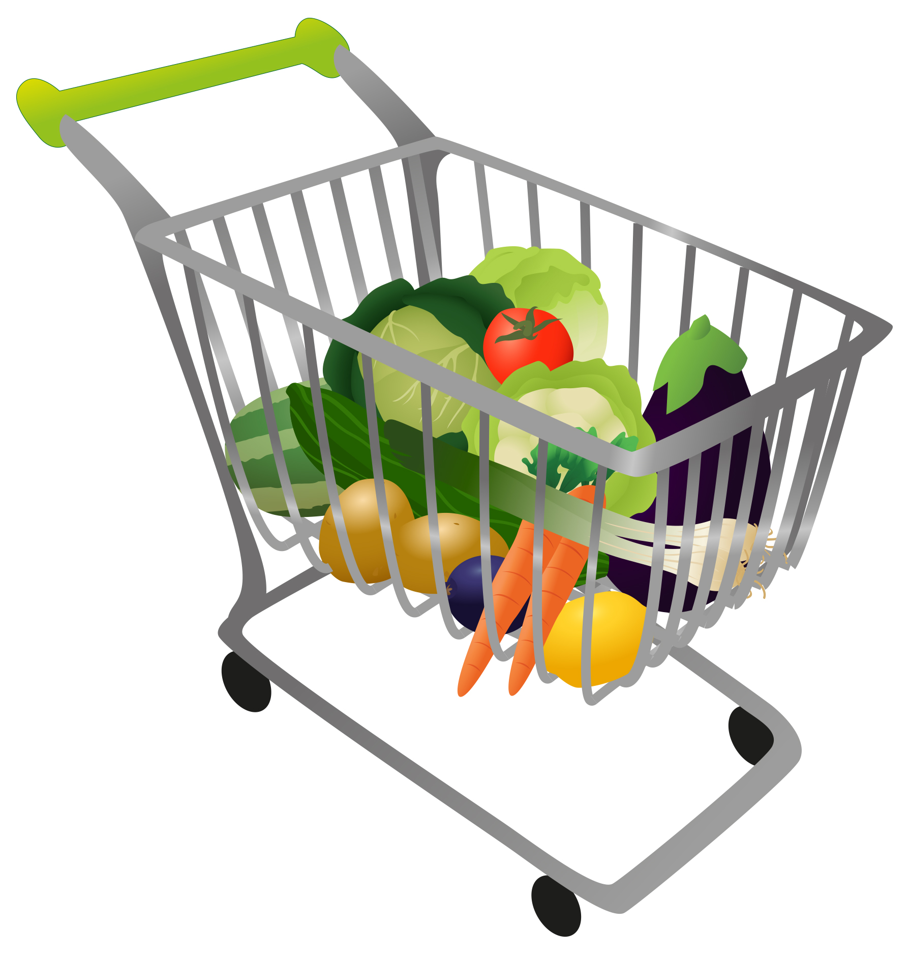 Grocery Cart Cartoon ~ Grocery Cart Illustrations Clipart | Efferisect