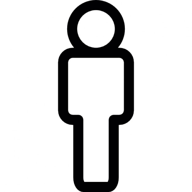 Person, standing, full body outline, IOS 7 interface symbol Icons ...
