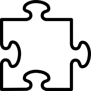 Puzzle pieces clipart black and white