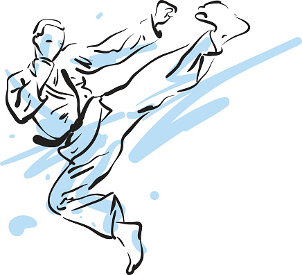 Silhouette Of A Jiu Jitsu Clip Art, Vector Images & Illustrations ...