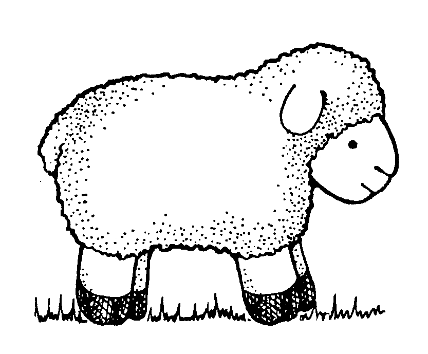 Black and white sheep clipart
