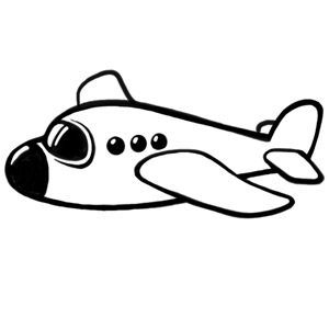 Airplane Cartoon Black And White - ClipArt Best