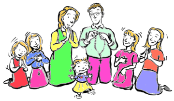 Praying family clipart