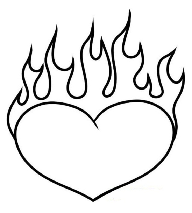 coloring pages of heart on fire hearts on fire coloring pages ...