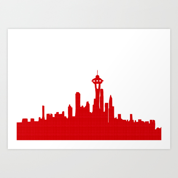 Seattle Skyline silhouette Art Print by ialbert | Society6