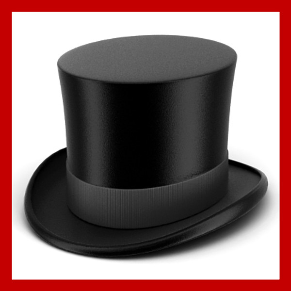 3D tophat Models max 3ds obj lwo fbx
