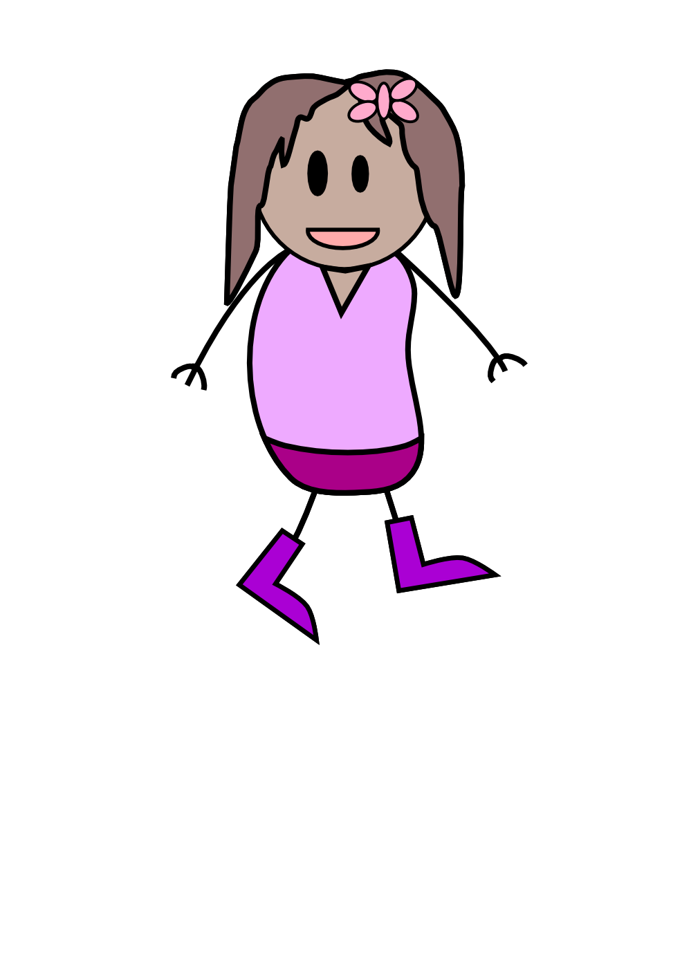 Clip Art: Girl Stick Figure August 2011 Clip Art ...