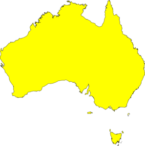 Australia Map Yellow clip art - vector clip art online, royalty ...