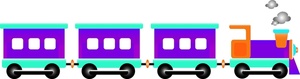 Train Clipart Image - Cute Train in Bright Colors