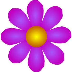 Fuchia And Orange Flower clip art - Polyvore