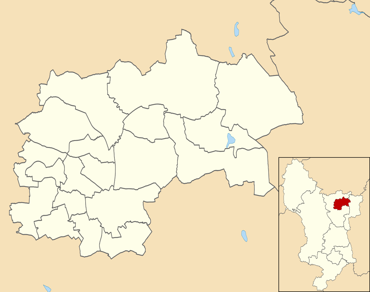 Chesterfield UK ward map 2010 (blank).svg