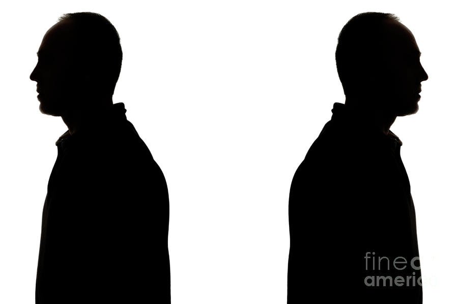 Silhouette Of Two Men Back To Back Photograph by Sami Sarkis ...