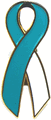 Cervical Cancer Survivor Ribbon Pin - Teal/
