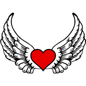 Heart with wings clipart free