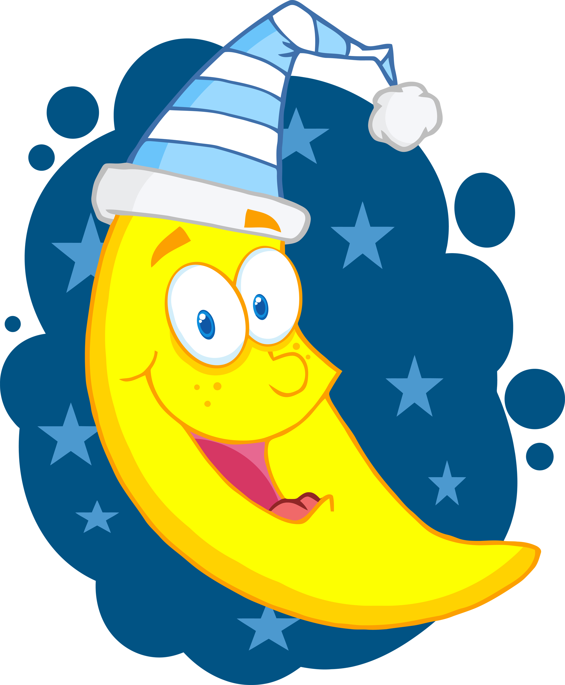 Sleeping Moon Face Clipart