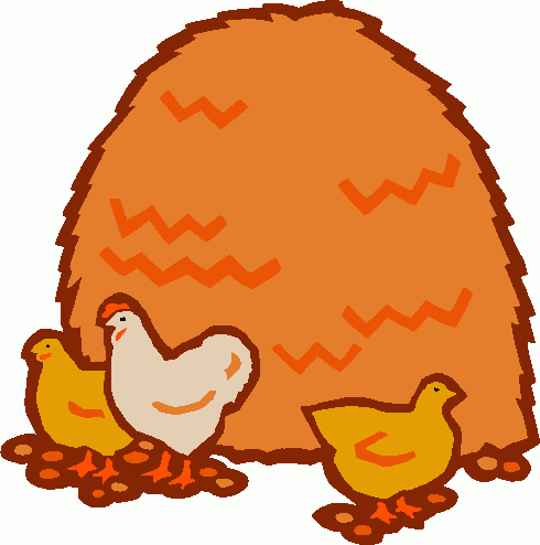 chickens_&_haystack_1 clipart - chickens_&_haystack_1 clip art