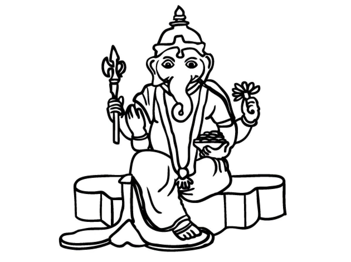 Colouring For Kids Lord Ganesha Clipart - Free to use Clip Art ...