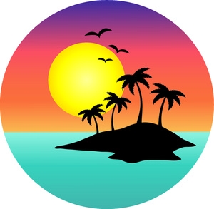 Clipart desert island palm tree