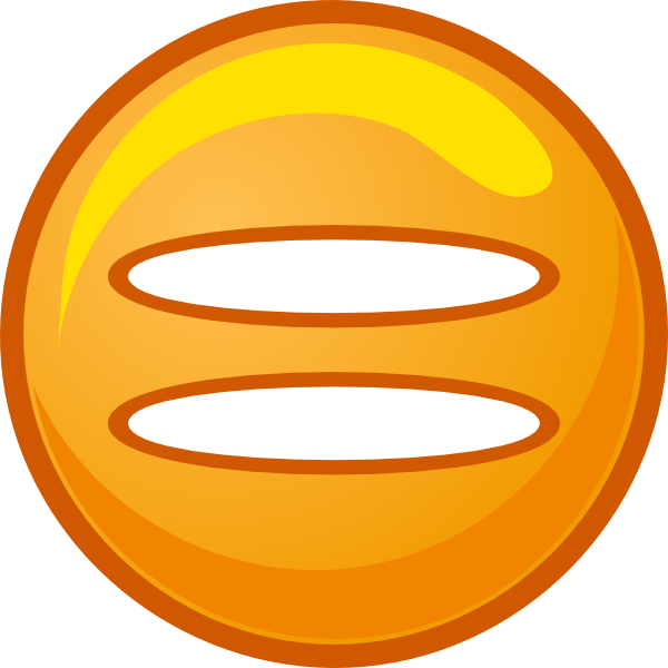 Equals Sign Orange Round Icon Clip Art - vector clip ...