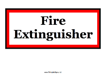 Printable Fire Extinguisher Sign