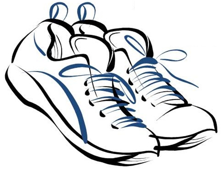 Walking tennis shoes clipart