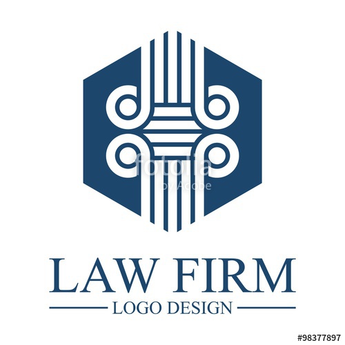 Lawyer, Law, Attorney, Pillar, Negative Hexagon Design Logo Vector ...