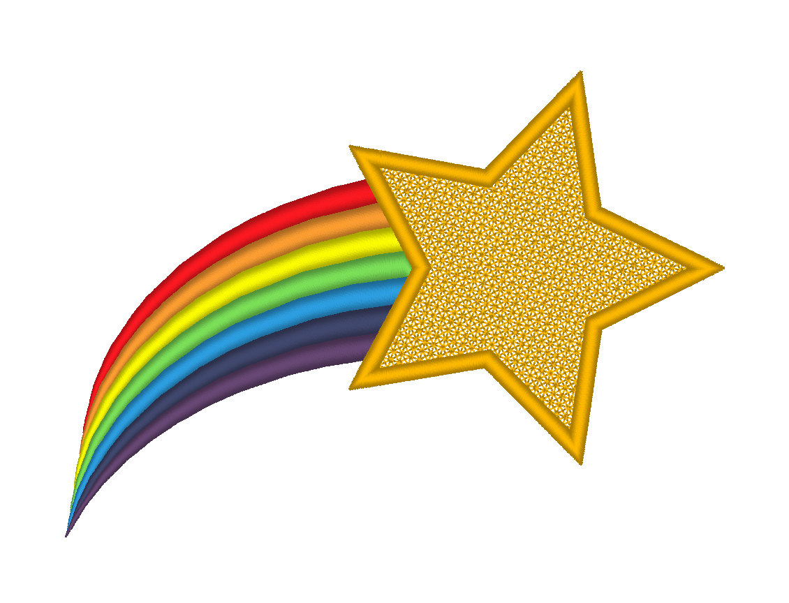 Rainbow shooting stars clipart