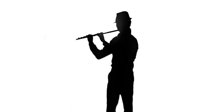 Three Silhouettes March On The Spot As They Play Trumpet In A ...