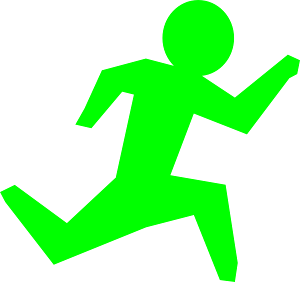 Running Man - Green Clip Art - vector clip art online ...