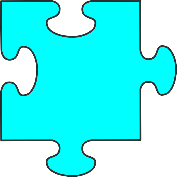 Blue Puzzle Piece Clip Art - vector clip art online ...