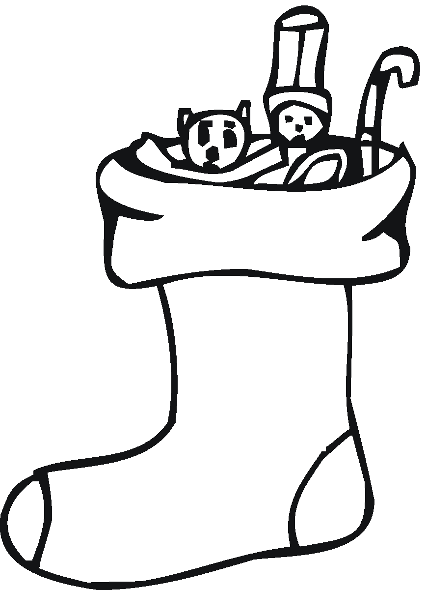 Christmas Stocking Clip Art Black And White – Happy Holidays!