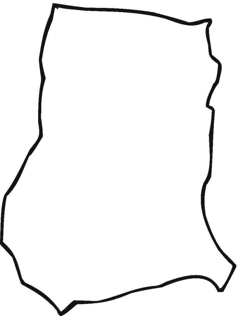 Ghana Map Outline Coloring Page For Kids - Countries & Culture ...